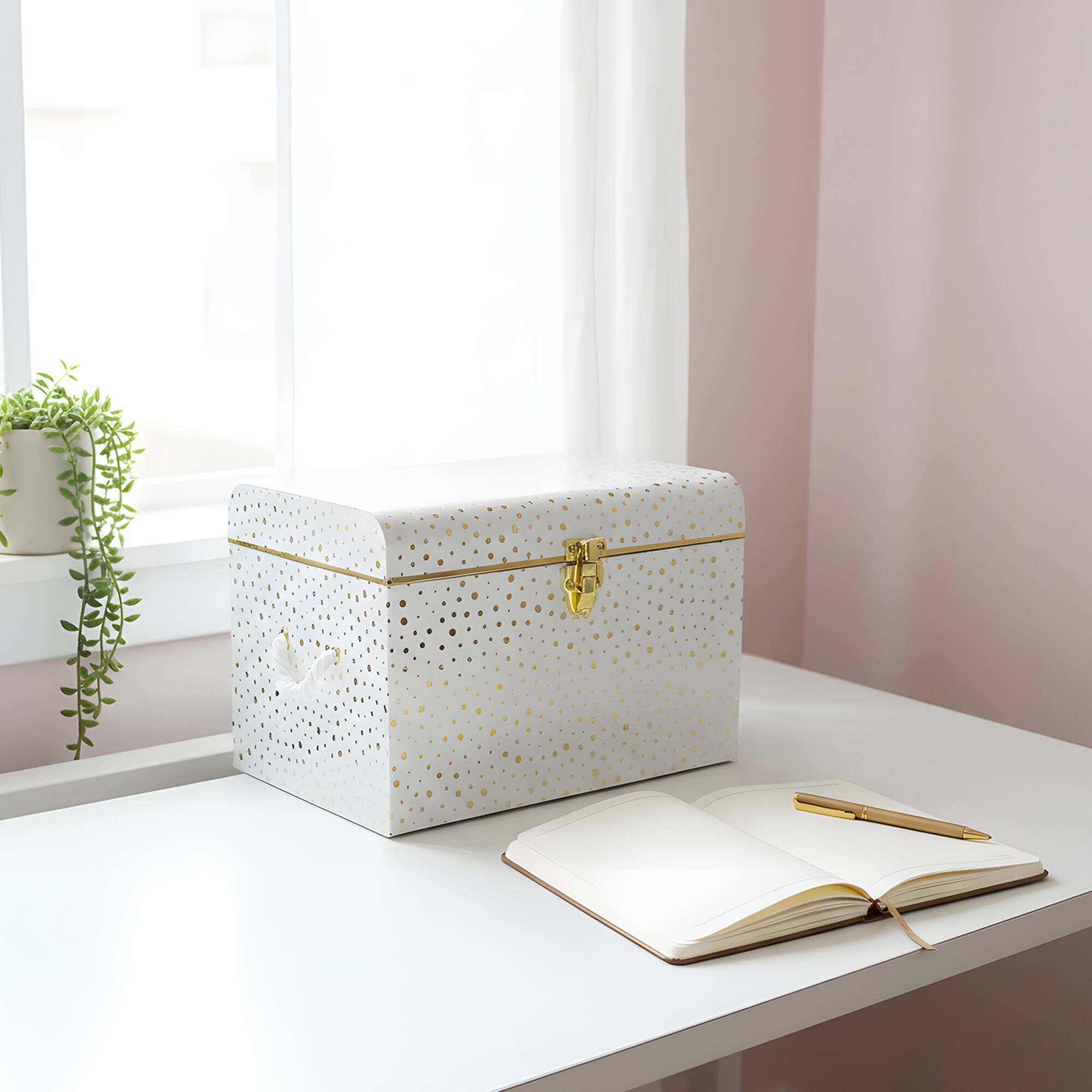 Large Gold Dots Trunk Box by Ashland®